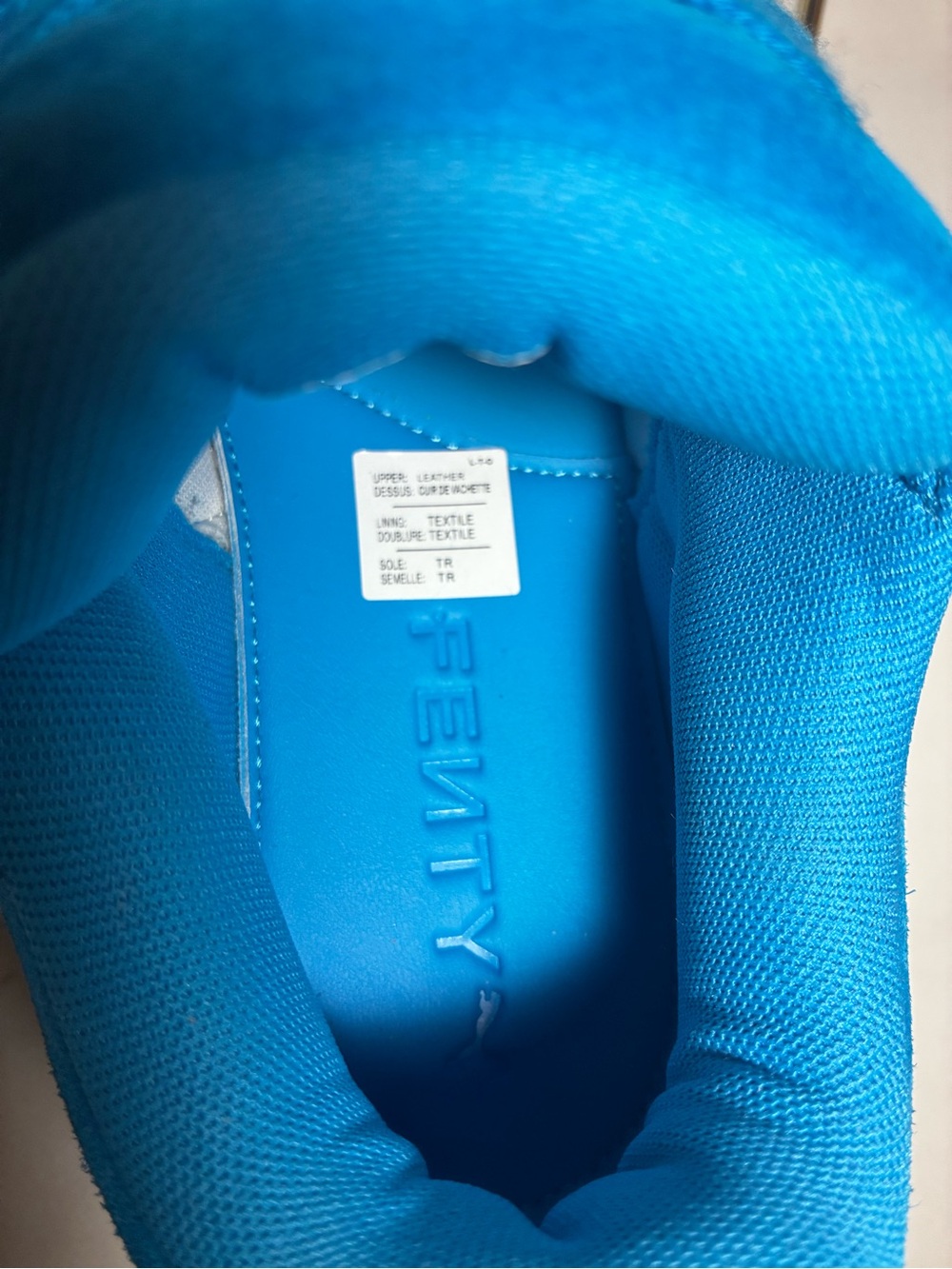 FENTY Women's Bright Blue Suede Platform Sneakers - Picture 8 of 10